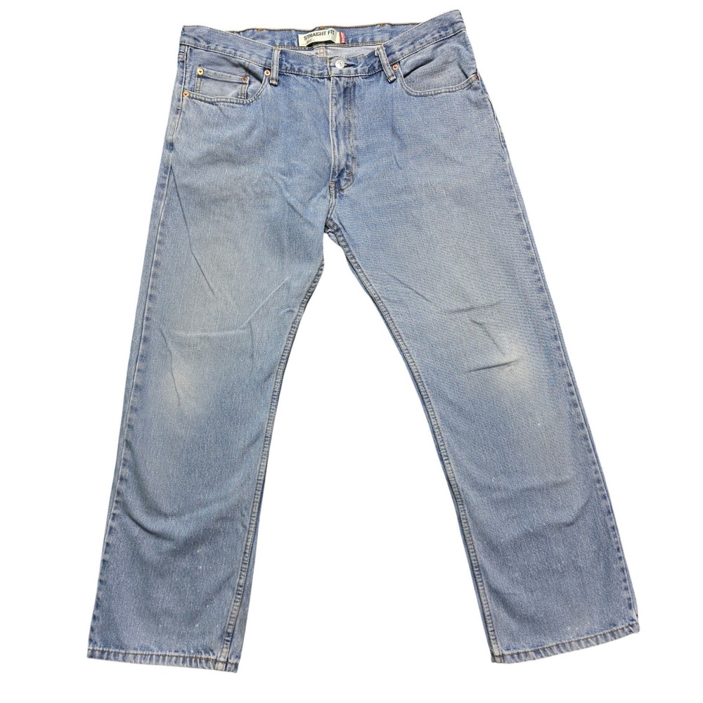 90s Faded Straight Fit 505 Denim Jeans Mens 38x30 Light Wash Levis